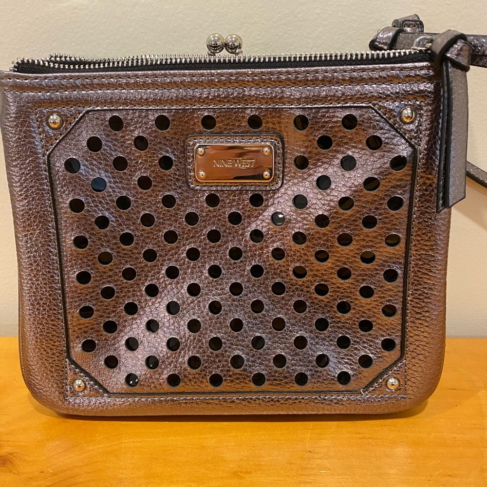 Nine West Metallic Silver Crossbody.